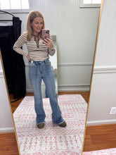 Load image into Gallery viewer, Pintuck Fray Hem Flare 82687