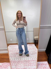 Load image into Gallery viewer, Pintuck Fray Hem Flare 82687