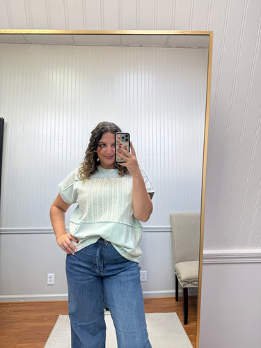 Lace Contrast Top