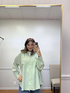 Sage Button Down