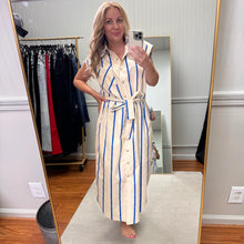 Load image into Gallery viewer, Blue Stripe Button Dress