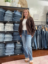 Load image into Gallery viewer, Brown Cuffed Cardigan