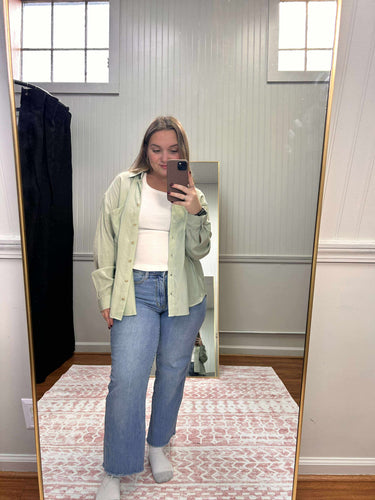Sage Button Down