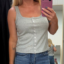 Load image into Gallery viewer, Button Up Crop Tank Top