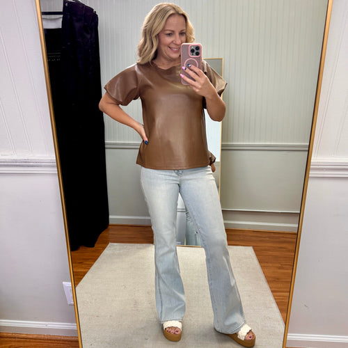 Just Like Leather Top - Caramel