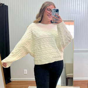 Cable Knit Dolman Sweater