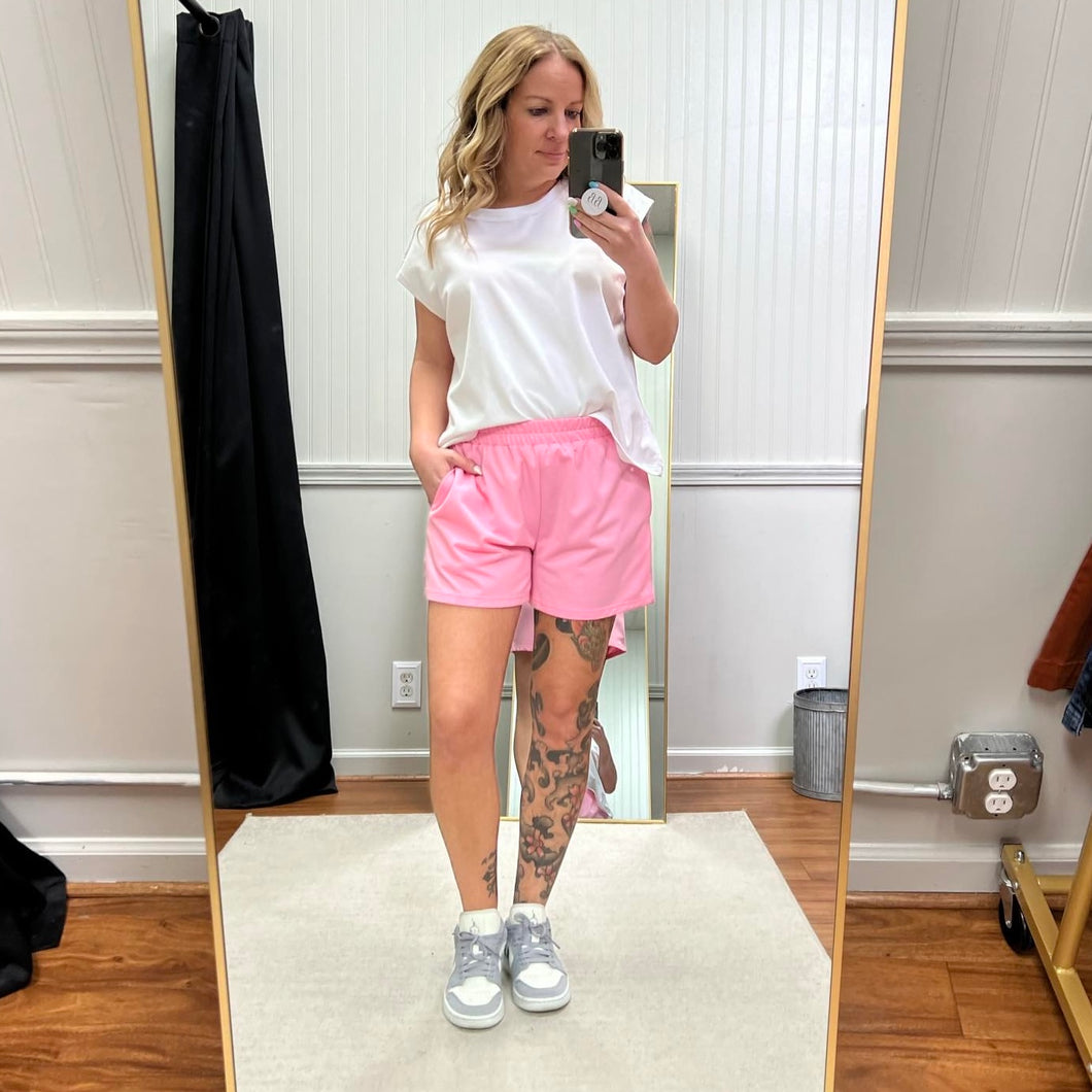 Everything Knit Shorts- Pink