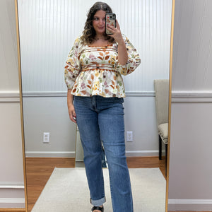 Floral Peasant Top