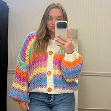 Load image into Gallery viewer, Color Stripe Button Cardigan