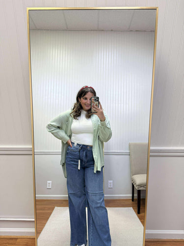 Sage Button Down