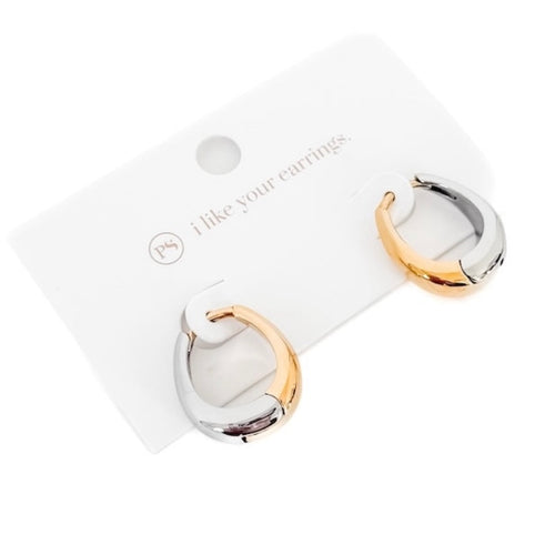 Helena Mixed Metal Huggie Hoops