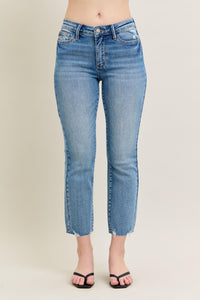 Vintage Wash Mid Rise Crop Kick Flare 88979