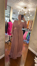 Load image into Gallery viewer, Deep V Maxi Dress with Open Waist