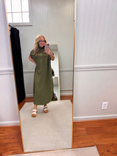 Load image into Gallery viewer, Mock Neck Olive Dress
