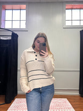 Load image into Gallery viewer, Stripe Button Sweater