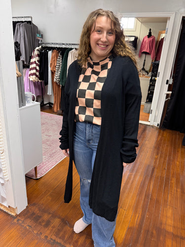 $10 SALE Black Side Slit Cardigan