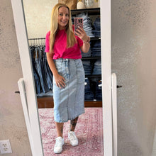 Load image into Gallery viewer, Denim Maxi Pencil Skirt