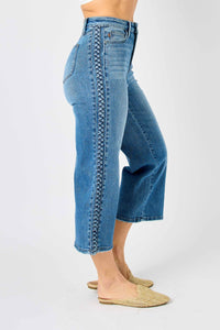 Braided Side Seam Wide Leg Crop