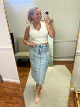 Load image into Gallery viewer, Denim Maxi Pencil Skirt