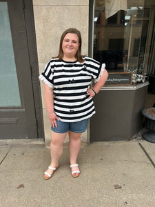 Striped Bow Top