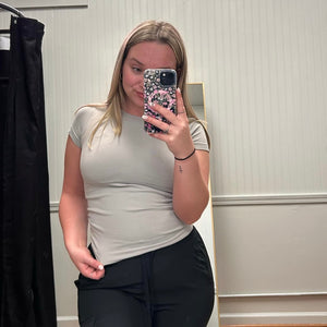 Seamless Crewneck Top-Grey