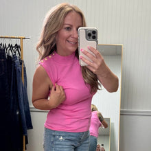 Load image into Gallery viewer, $10 SALE Pink Sleeveless Mock Neck (S, M)