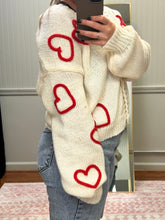 Load image into Gallery viewer, Heart Knit Button Cardigan