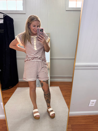 Burgundy Stripe Set