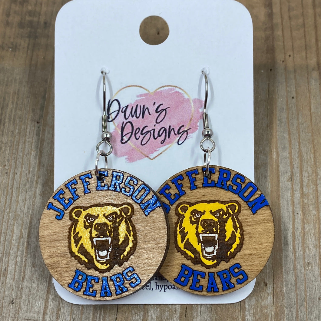 School Spirit Wooden Earrings