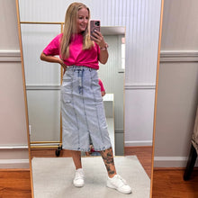 Load image into Gallery viewer, Denim Maxi Pencil Skirt