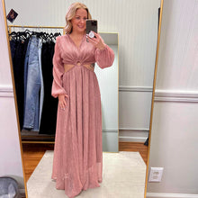 Load image into Gallery viewer, Deep V Maxi Dress with Open Waist