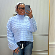 Load image into Gallery viewer, Blue Mock Neck Sweater