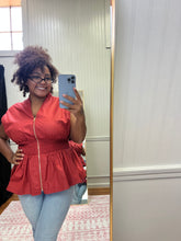 Load image into Gallery viewer, SALE Peplum Zip Top