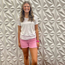 Load image into Gallery viewer, Pink Fray Hem Shorts