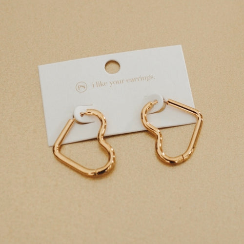 Love on My Mind Heart Hoop Earrings