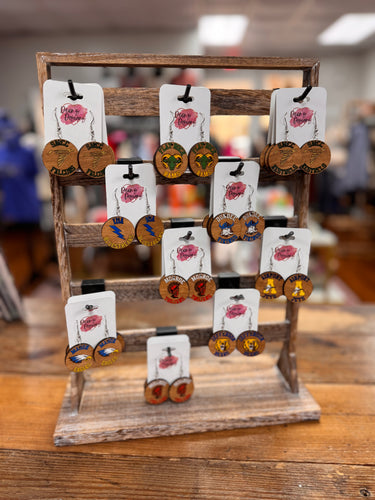 School Spirit Wooden Earrings