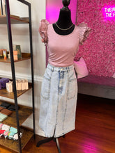 Load image into Gallery viewer, Denim Maxi Pencil Skirt