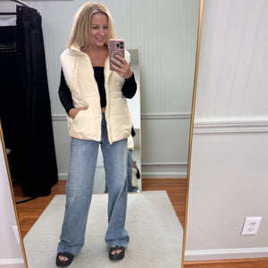 Contrast Vest - Cream