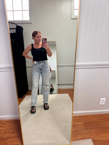 Mid Rise Boyfriend Stitch Distressed 88972