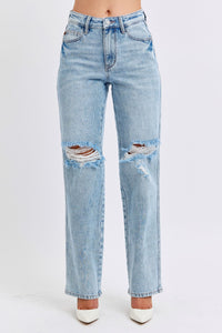 SALE Light Wash Distressed Straight