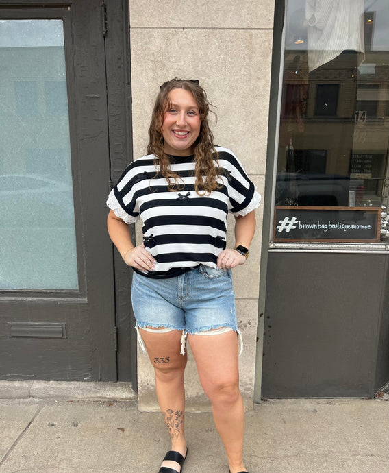 Striped Bow Top