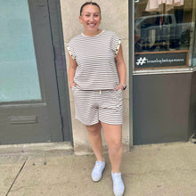 Load image into Gallery viewer, Striped Knit Tee / Sleeveless Option