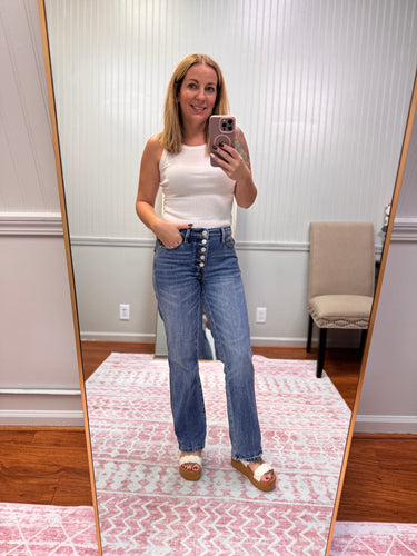 Slim Straight Rigid Button Fly Short Inseam 881011