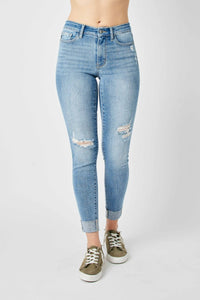 SALE Cuffed Skinny Distressed