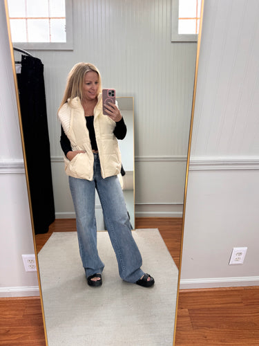 Contrast Vest - Cream