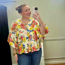 Load image into Gallery viewer, Floral Bubble Sleeve Blouse