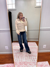 Load image into Gallery viewer, Stripe Button Sweater