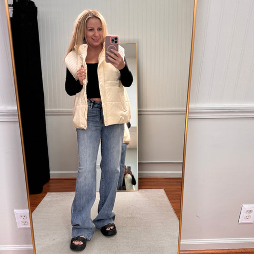 Contrast Vest - Cream