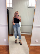 Load image into Gallery viewer, Vintage Wash Mid Rise Crop Kick Flare 88979