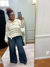 Load image into Gallery viewer, Stripe Button Sweater